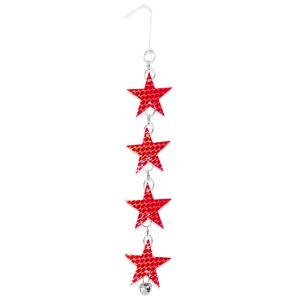 Garden Bird Repellent Decorative Pentagram Hanging Laser Reflective Piece (Red+Silver)