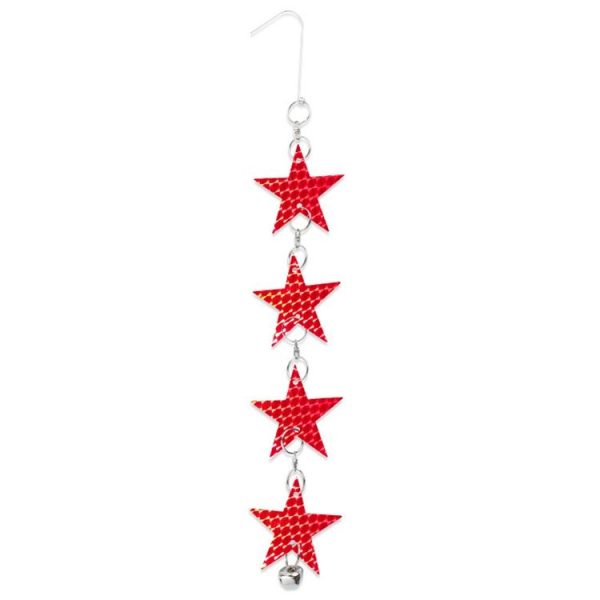 Garden Bird Repellent Decorative Pentagram Hanging Laser Reflective Piece (Red+Silver)