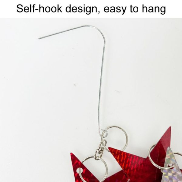 Garden Bird Repellent Decorative Pentagram Hanging Laser Reflective Piece (Red+Silver) - Image 4