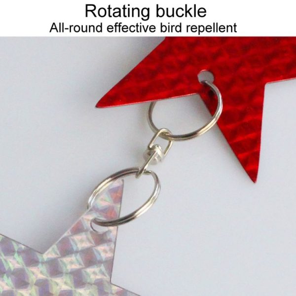 Garden Bird Repellent Decorative Pentagram Hanging Laser Reflective Piece (Red+Silver) - Image 5