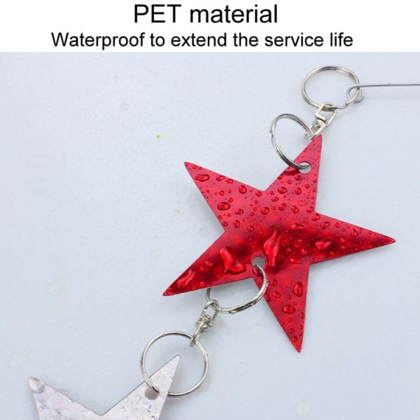Garden Bird Repellent Decorative Pentagram Hanging Laser Reflective Piece (Red+Silver) - Image 7
