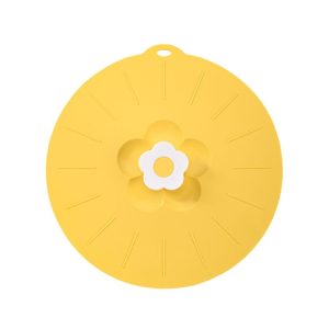 Small Cute Flower Silicone Freshness Lid Kitchen Household Food Dustproof Cover (Yellow)