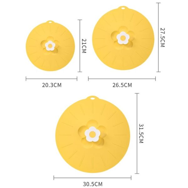 Small Cute Flower Silicone Freshness Lid Kitchen Household Food Dustproof Cover (Yellow) - Image 3