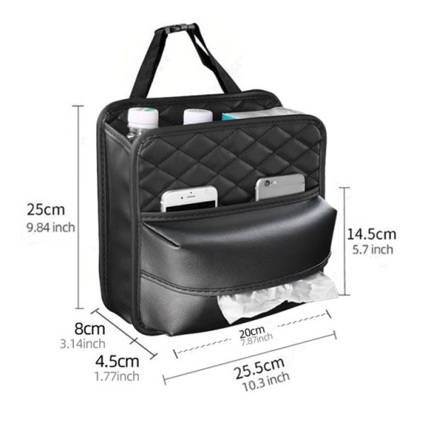 2 In 1 Car Seat Back Storage Hanging Tissue Bag, Style: Standard - Image 2