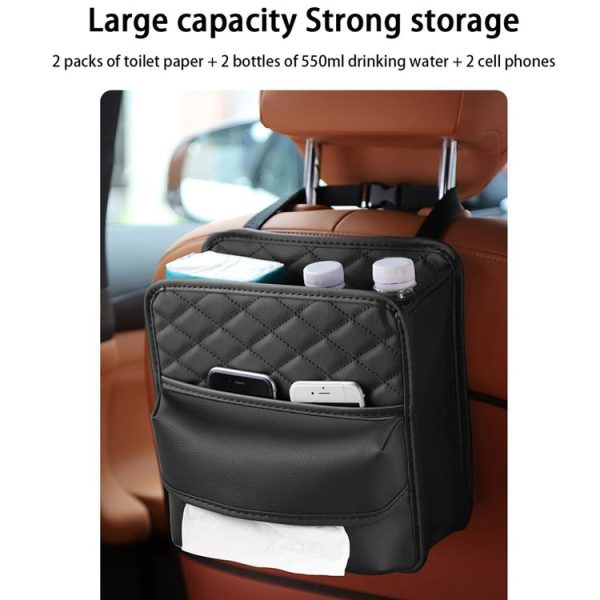 2 In 1 Car Seat Back Storage Hanging Tissue Bag, Style: Standard - Image 3