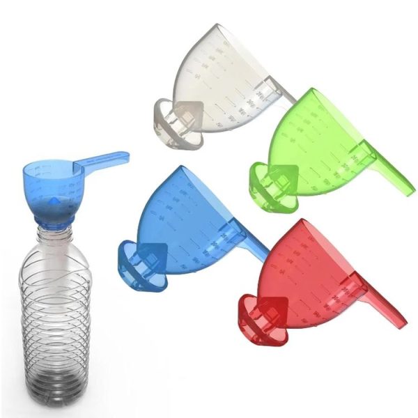 Convenient Measuring Scoop Overflow-proof Funnel Multifunctional Water Bottle Scoop (Blue) - Image 2