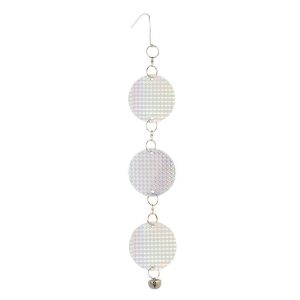 Garden Bird Repellent Decorative Round Hanging Laser Reflective Piece (Dual-Side Silver)