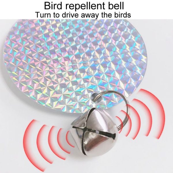 Garden Bird Repellent Decorative Round Hanging Laser Reflective Piece (Dual-Side Silver) - Image 5