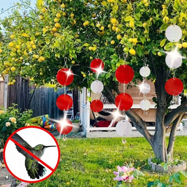 Garden Bird Repellent Decorative Round Hanging Laser Reflective Piece (Dual-Side Silver) - Image 8