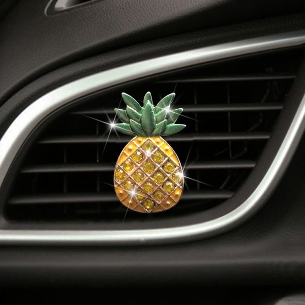 Car Air Conditioning Vent Pineapple Decorative Aromatherapy Clip (Rhinestones)