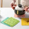 9.5cm Household Square Silicone Heat Insulating Mat Kitchen High Temperature Resistant Baking Placemat (Matcha Green) - Image 2