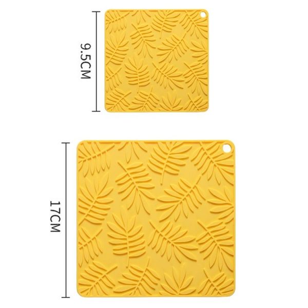 9.5cm Household Square Silicone Heat Insulating Mat Kitchen High Temperature Resistant Baking Placemat (Matcha Green) - Image 3