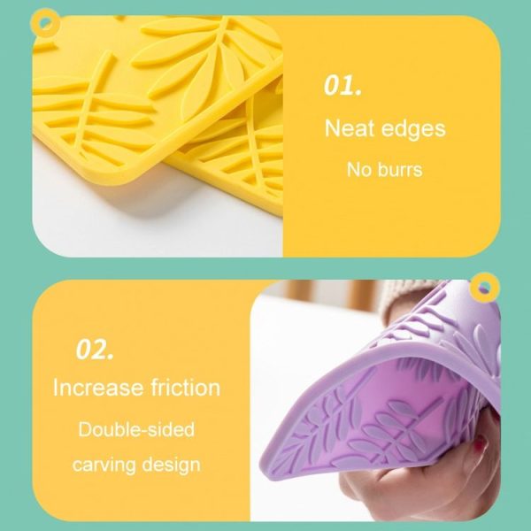 9.5cm Household Square Silicone Heat Insulating Mat Kitchen High Temperature Resistant Baking Placemat (Matcha Green) - Image 5
