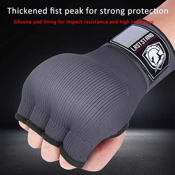 LASTSTAND Half Finger Gel Boxing Gloves Sanda Wrist Guard Bandage, Size: Free Size (Red) - Image 3
