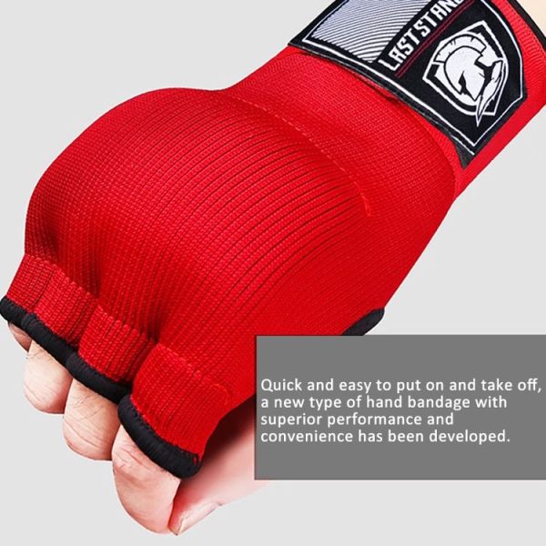 LASTSTAND Half Finger Gel Boxing Gloves Sanda Wrist Guard Bandage, Size: Free Size (Red) - Image 5