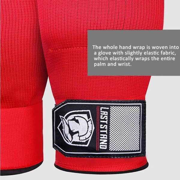 LASTSTAND Half Finger Gel Boxing Gloves Sanda Wrist Guard Bandage, Size: Free Size (Red) - Image 6