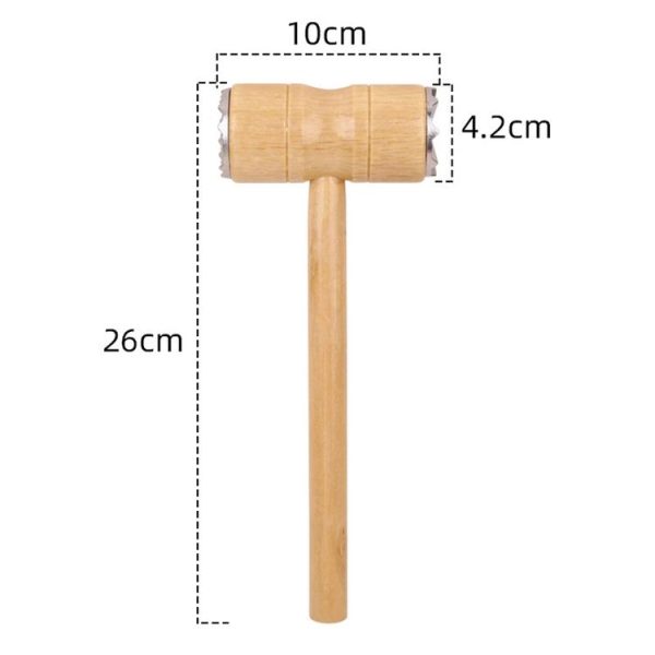 Multifunctional Double-Sided Wooden Handle Meat Hammer Kitchen Steak Tendon Breaker (Wooden Handle) - Image 3
