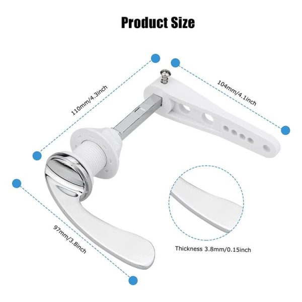Toilet Flush Handle Replacement Toilet Hand Zinc Alloy Bathroom Accessories With Chain - Image 3
