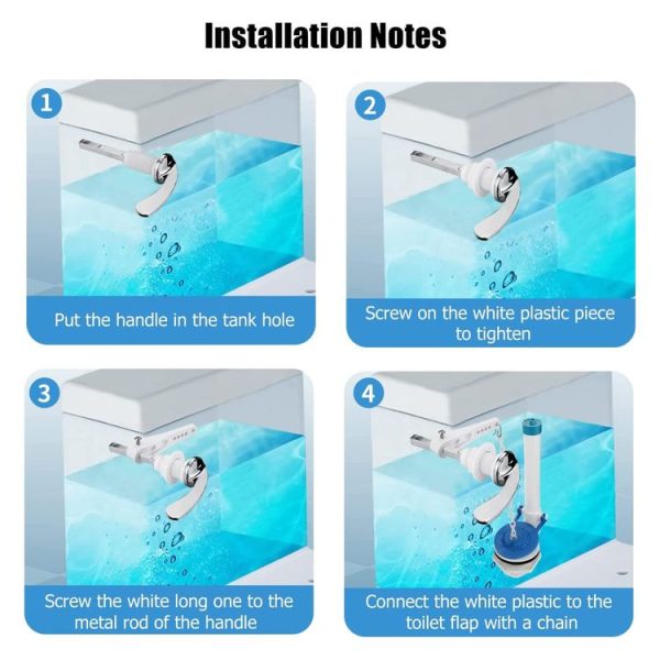 Toilet Flush Handle Replacement Toilet Hand Zinc Alloy Bathroom Accessories With Chain - Image 6