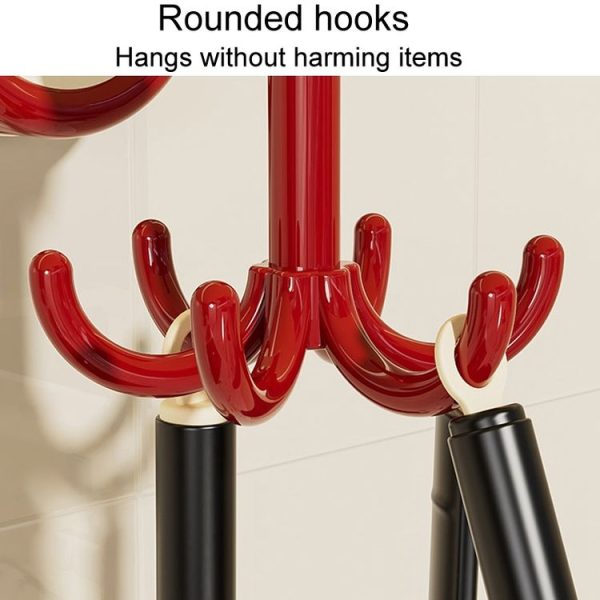 Multifunctional Kitchen Utensils Storage Shelf Household Kitchen Rotatable Suction Cup Hook (Red) - Image 4