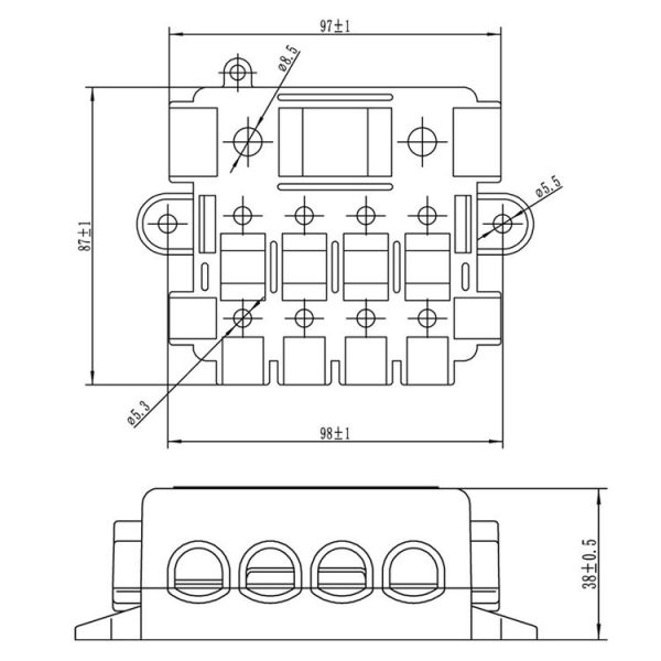 Five-Way One-Input Four-Output Fuse Box RV Power Supply Modification, Specifications: Fuse Box - Image 4