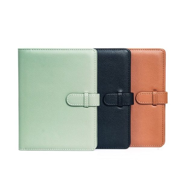 3 Inch 80 Pockets Photo Lychee Print Album Photo Book Card Album (Green) - Image 3