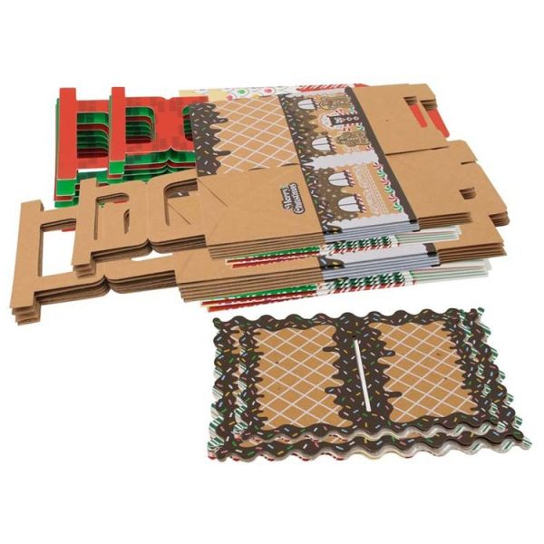 10pcs Christmas Candy Boxes Kraft Paper Christmas House Handbag Candy Boxes, Style: Large Brown Edge - Image 5