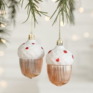 2pcs Christmas Decoration Christmas Tree Pendant Hanging Ornament, Style: Hazelnut