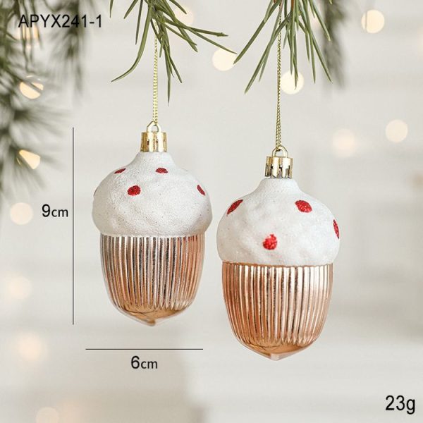 2pcs Christmas Decoration Christmas Tree Pendant Hanging Ornament, Style: Hazelnut - Image 2