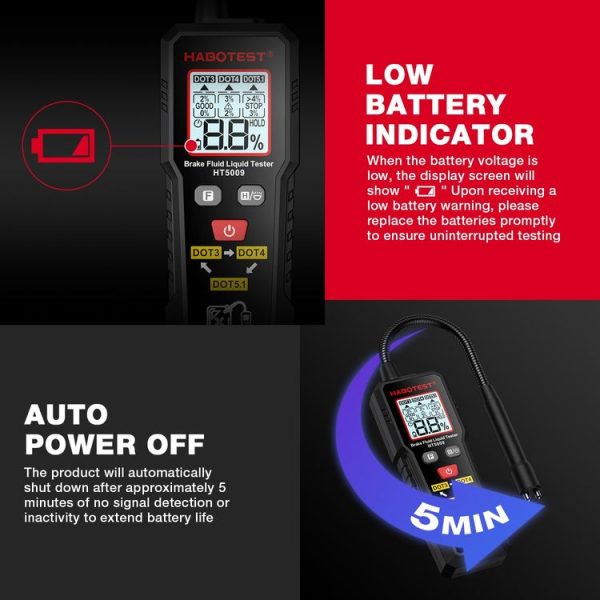 HABOTEST Automobile Motorcycle Brake Fluid Moisture Tester - Image 10