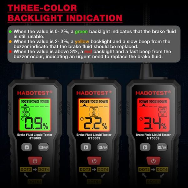 HABOTEST Automobile Motorcycle Brake Fluid Moisture Tester - Image 6