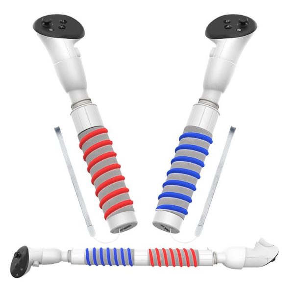 Meta Quest 3 / 3S STARTRC GAMES Rhythm Lightsaber Game Grip Golf Extension Holder Accessories (White)