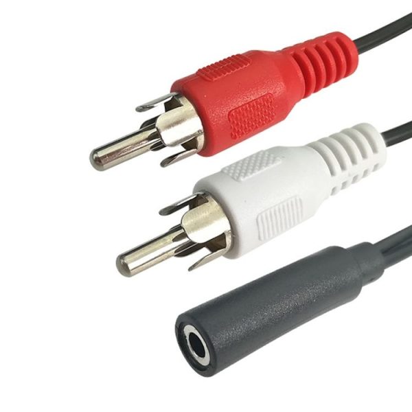 Audio Cable 3.5mm Female To 2RCA Double Lotus Head Speaker Connection Cable (0.23m) - Image 2