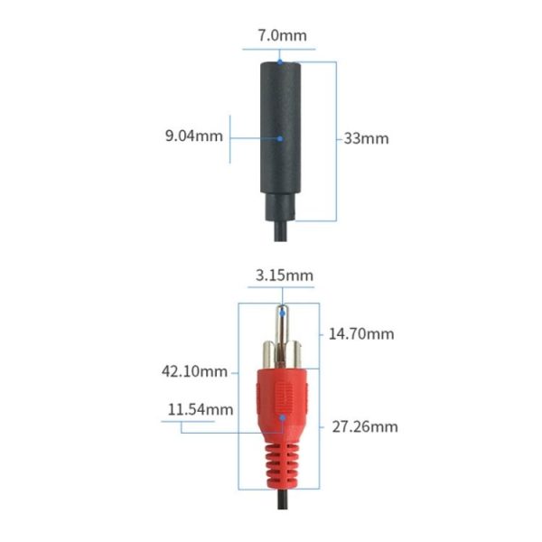 Audio Cable 3.5mm Female To 2RCA Double Lotus Head Speaker Connection Cable (0.23m) - Image 3