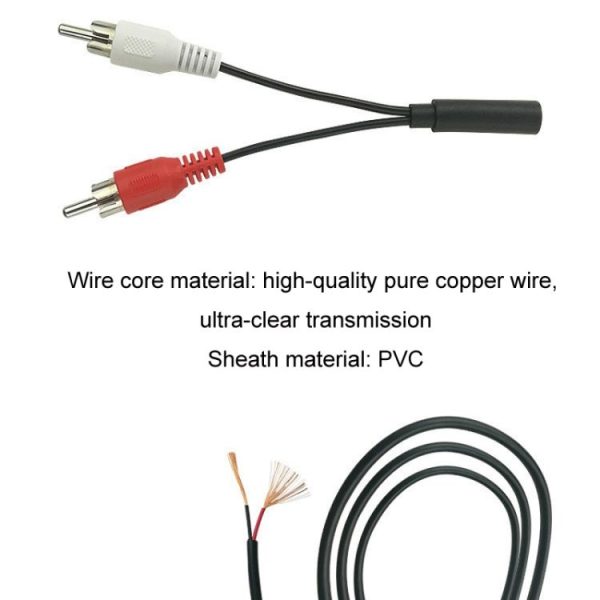 Audio Cable 3.5mm Female To 2RCA Double Lotus Head Speaker Connection Cable (0.23m) - Image 5