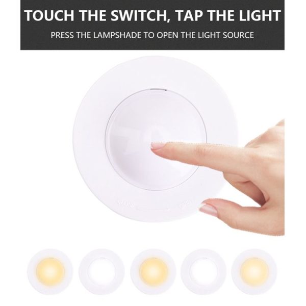 Remote Control Induction Night Light Bedroom Wardrobe LED Push-Button Light (2 Remote Controls + 3 White + 3 Warm) - Image 5
