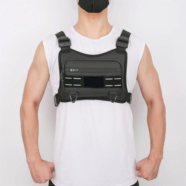 Running Chest Bag Outdoor Sports Vest Cycling Backpack, Size: Free Size (Black) - Image 8