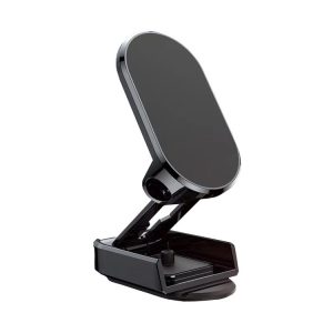 D11 Magnetic Folding Car Phone Holder Rotatable Dashboard Stick-On Navigation Stand (Black Gloosy)