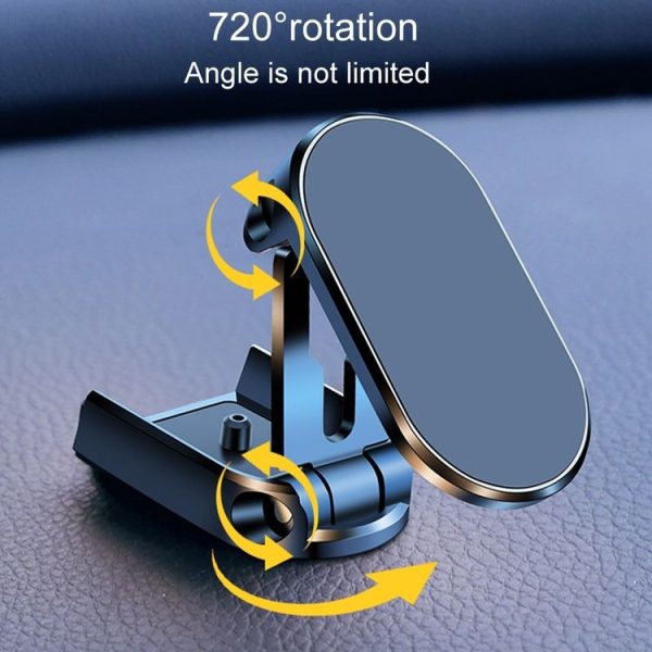 D11 Magnetic Folding Car Phone Holder Rotatable Dashboard Stick-On Navigation Stand (Black Gloosy) - Image 5