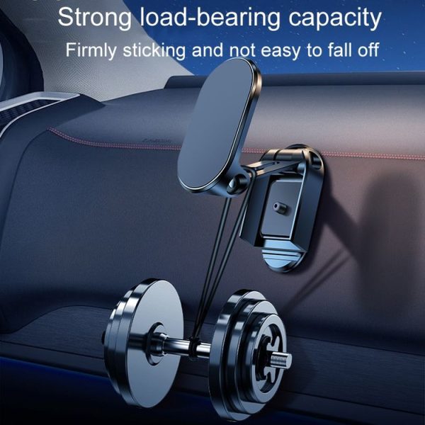 D11 Magnetic Folding Car Phone Holder Rotatable Dashboard Stick-On Navigation Stand (Black Gloosy) - Image 6