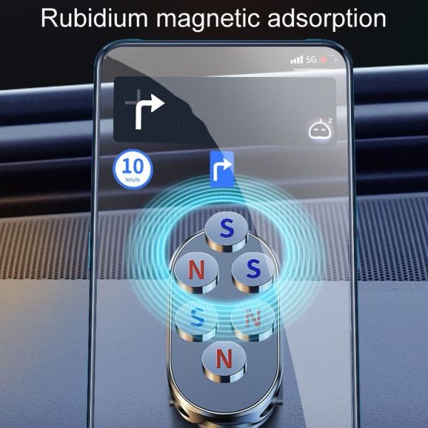 D11 Magnetic Folding Car Phone Holder Rotatable Dashboard Stick-On Navigation Stand (Black Gloosy) - Image 7