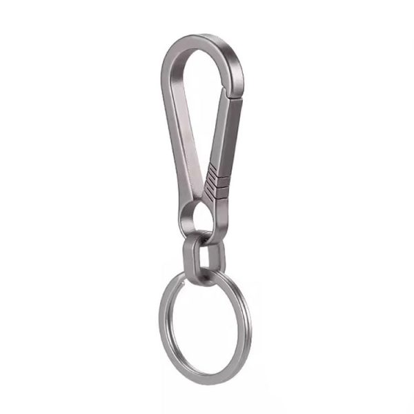 Titanium Alloy Car Keychain Multifunctional Simple Loss Prevention Belt Charm Ring, Style: Classic Model