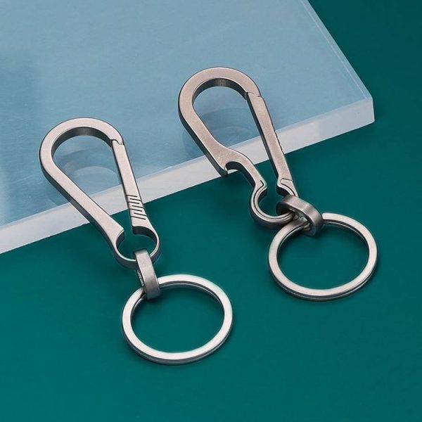 Titanium Alloy Car Keychain Multifunctional Simple Loss Prevention Belt Charm Ring, Style: Classic Model - Image 2