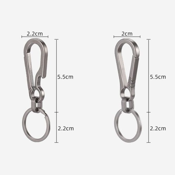 Titanium Alloy Car Keychain Multifunctional Simple Loss Prevention Belt Charm Ring, Style: Classic Model - Image 3