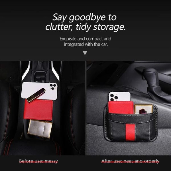 Multifunctional Car-Mounted Adhesive Mesh Bag For Storage Hanging Bags (Black) - Image 6