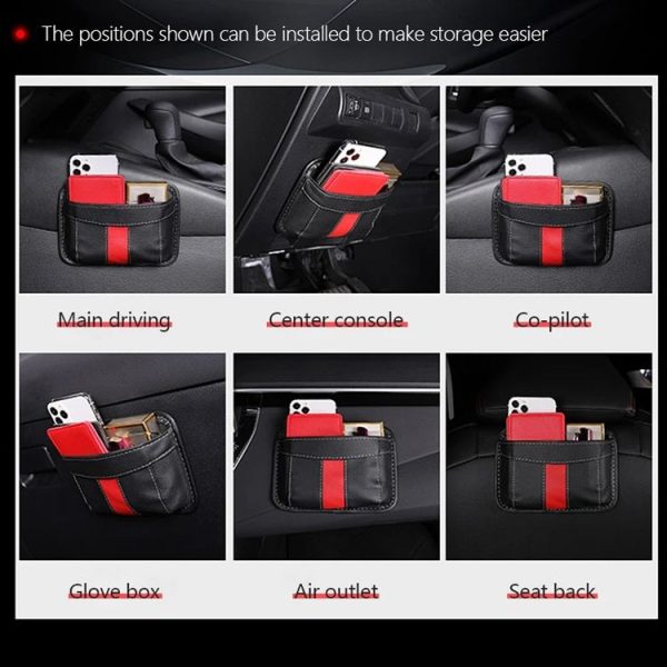 Multifunctional Car-Mounted Adhesive Mesh Bag For Storage Hanging Bags (Black) - Image 7