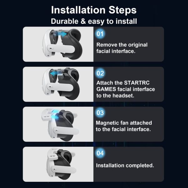 Meta Quest 3 STARTRC GAMES VR Air Circulation Quick Removal Breathable Replacement Mask (With Fan) - Image 6