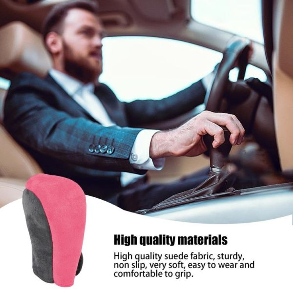Suede Automatic Manual Gear Lever Cover (Brown) - Image 5