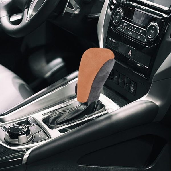 Suede Automatic Manual Gear Lever Cover (Brown) - Image 7