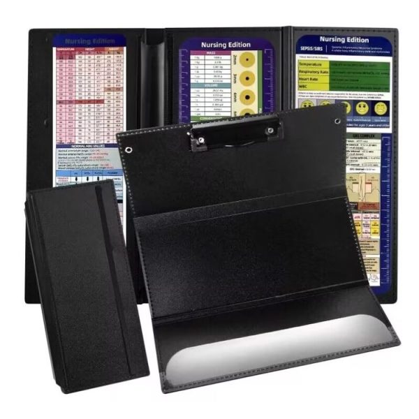 Letter Size Nurse Clip Board Triple Folding Pocket Size Nursing Clipboard (Black) - Image 2